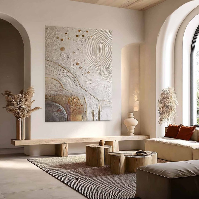 Wall Art Minimalist 3D Gold Abstract Dots