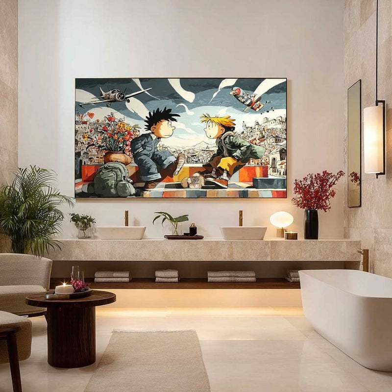 Wall Art Pop Art Style Comic Figure Oil Painting