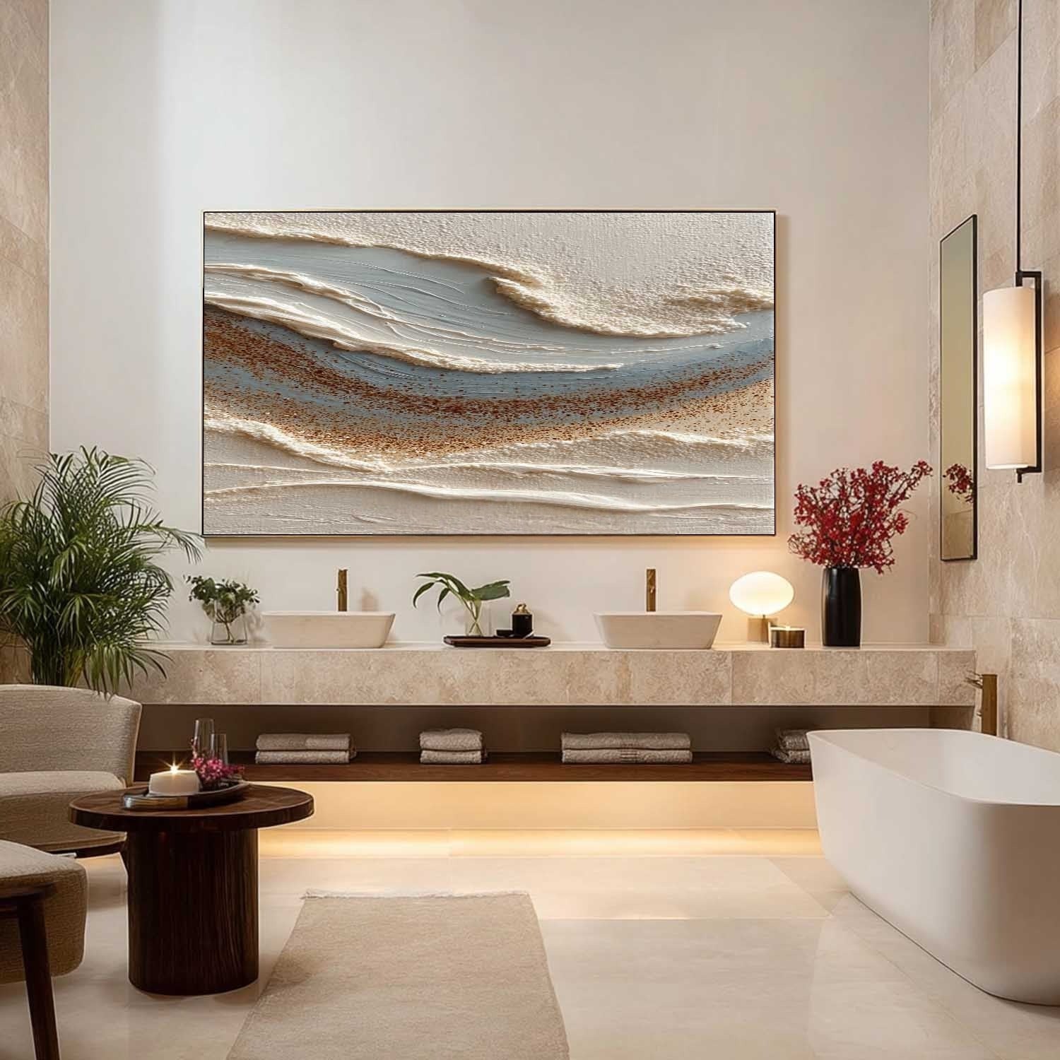 Wall Art Abstract Coastal Sand Wave Beige
