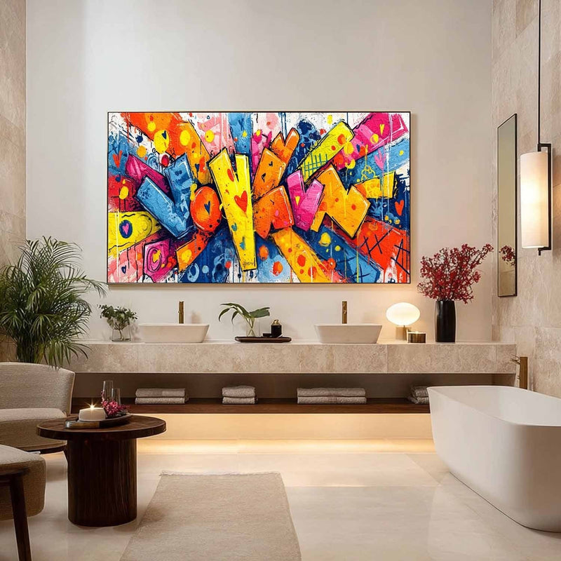 Wide Format Graffiti Pop Art Impasto Painting