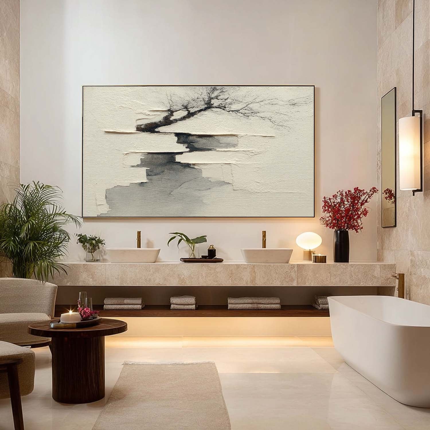 Wall Art Minimalist Oriental Ink Winter