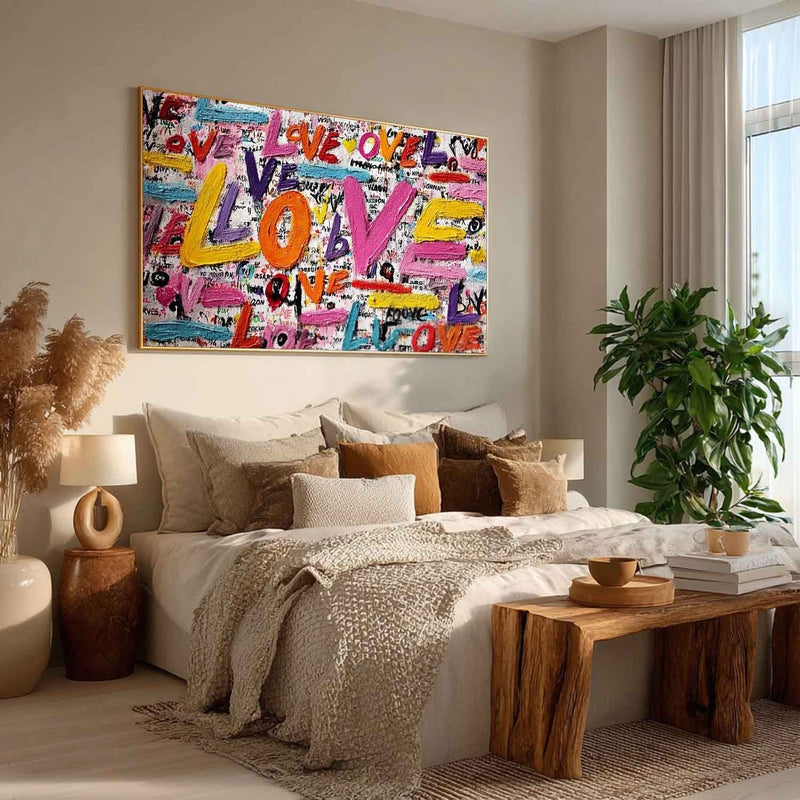 Graffiti Style Love Pop Art Impasto Painting
