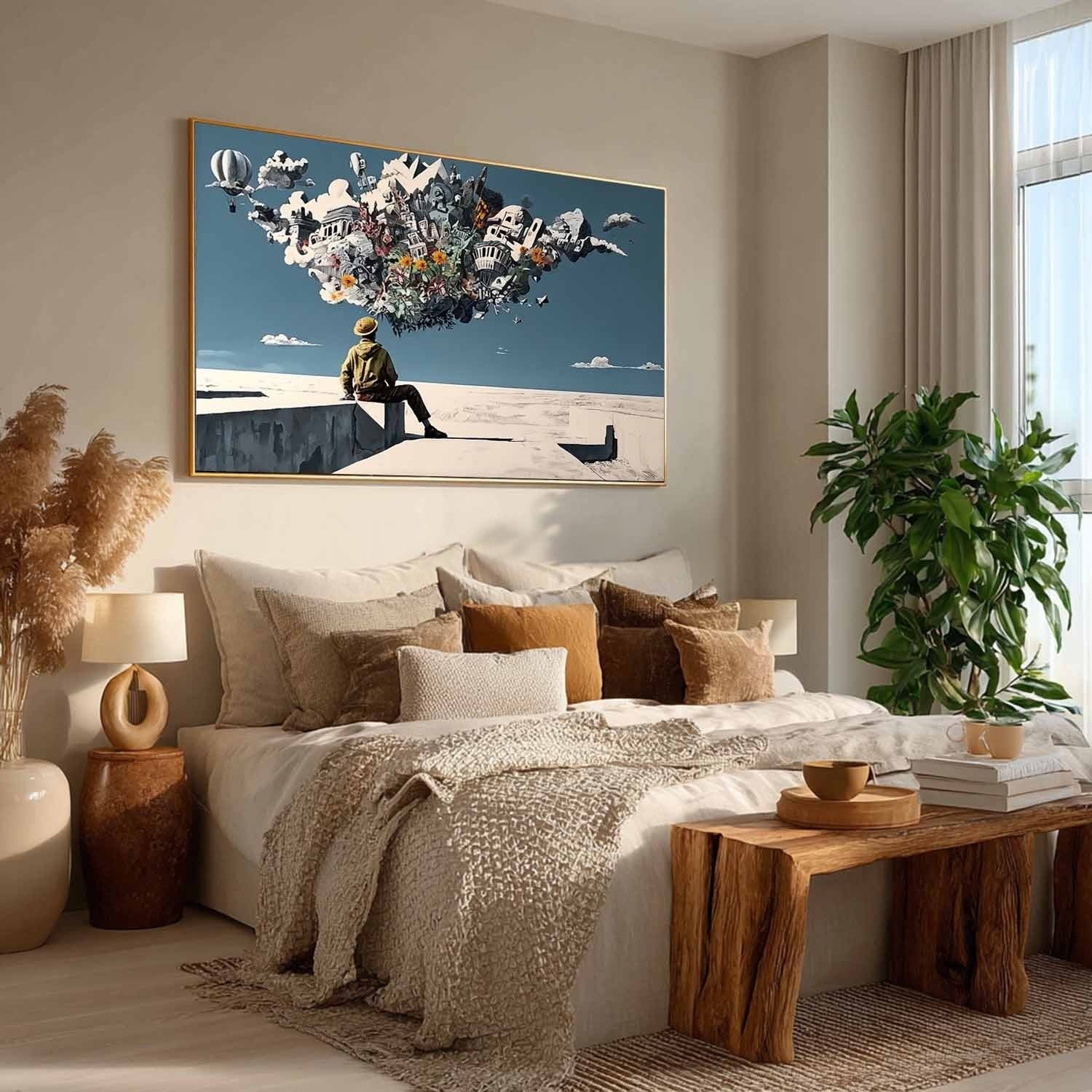 Wall Art Surreal Man Dreaming Floating