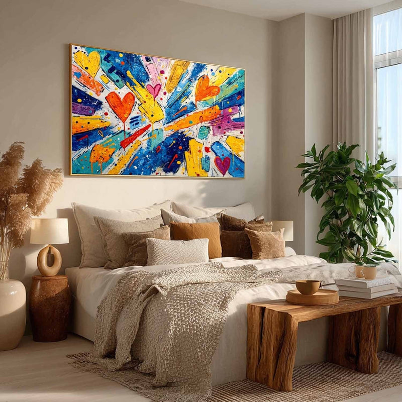 Burst of Love Pop Art Impasto Painting