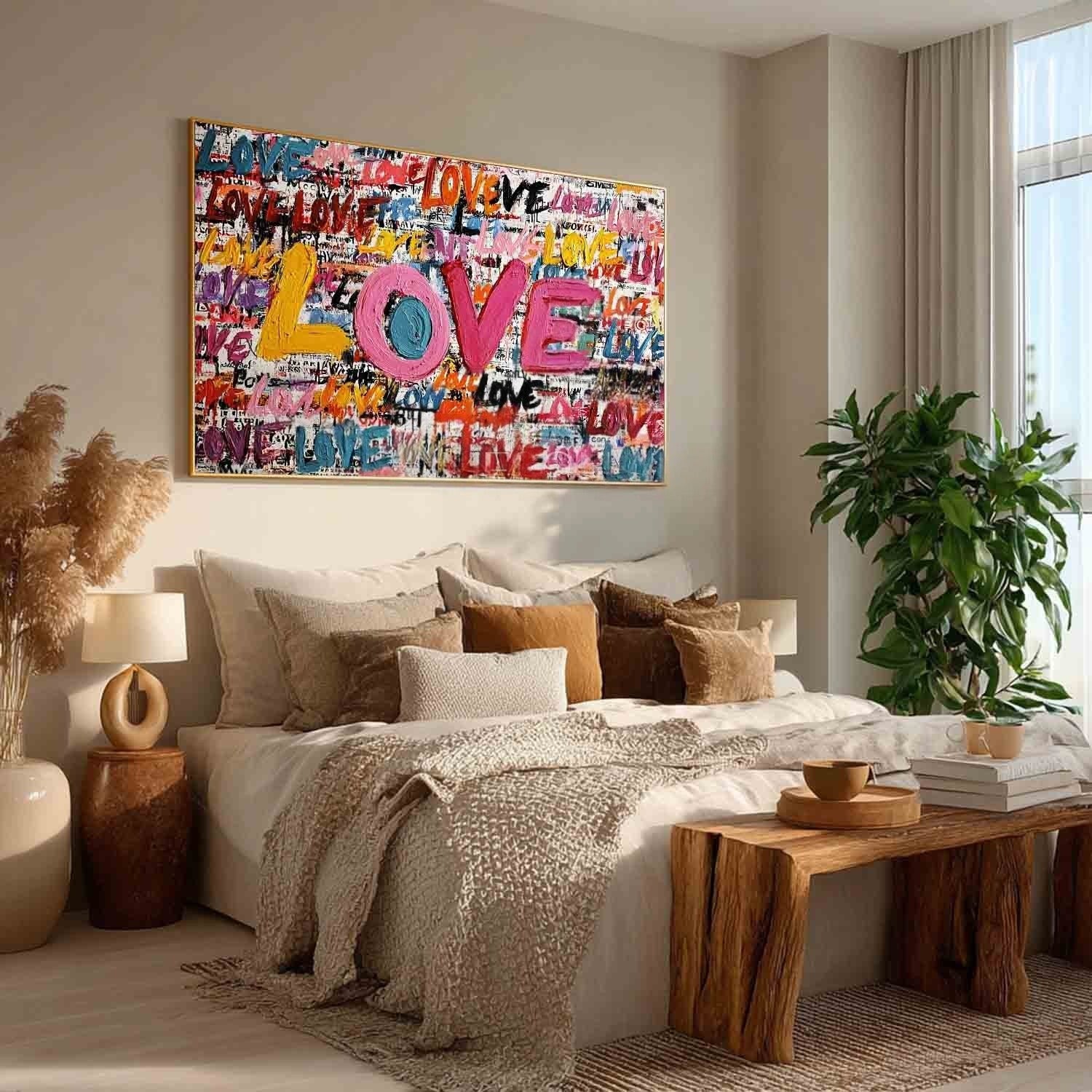 Graffiti Style Love Pop Art Impasto Painting