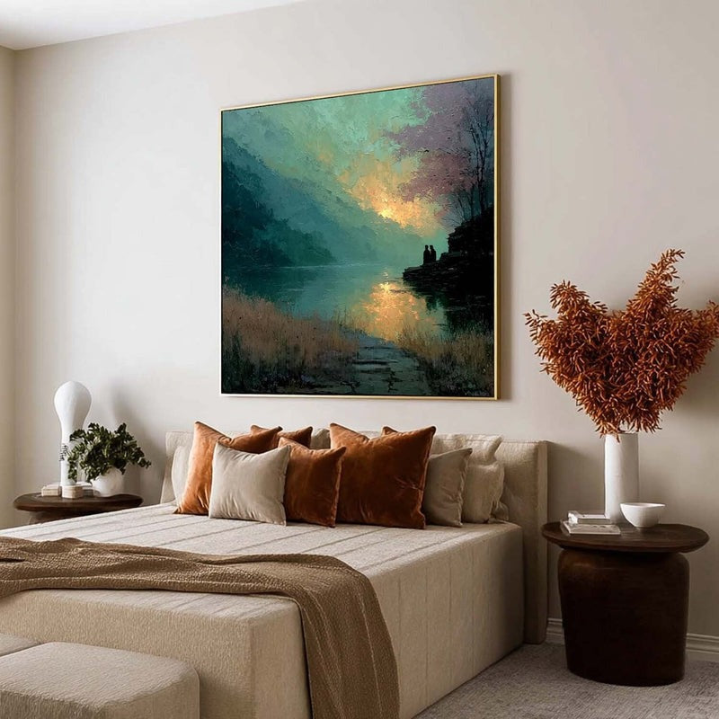 Wall Art Moon Lake Landscape Painting