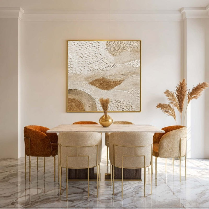 Beige Organic Abstract Textured Painting