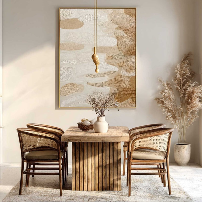 Beige Organic Abstract Textured Painting