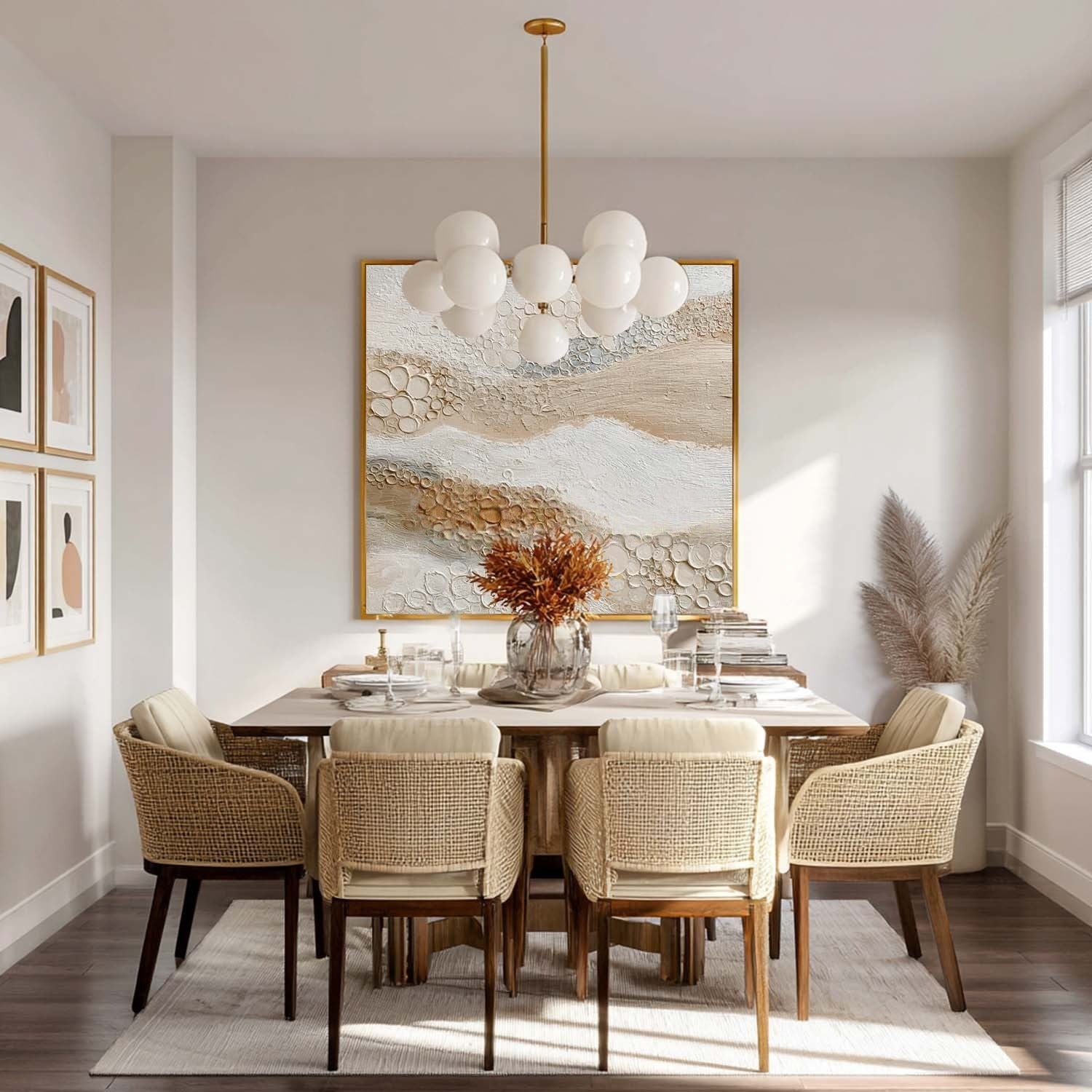 Wall Art Neutral Bubble Textured Wave