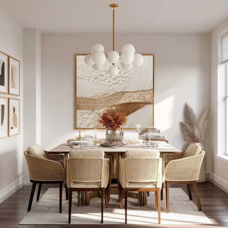 Beige Brown Organic Textured Painting