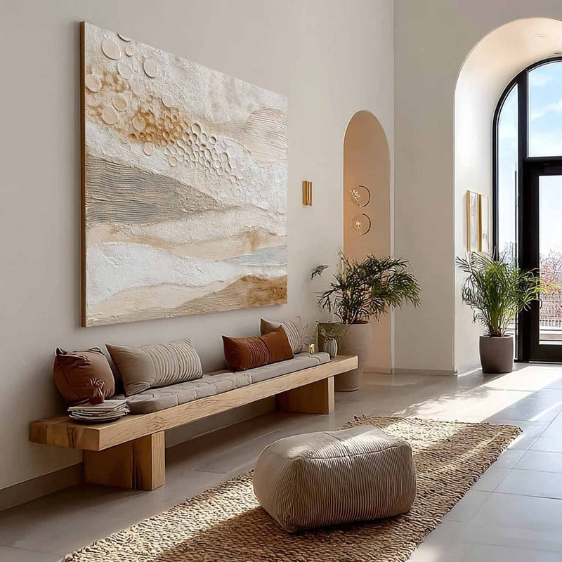 Wall Art Neutral Circle Abstract Minimalist Painting