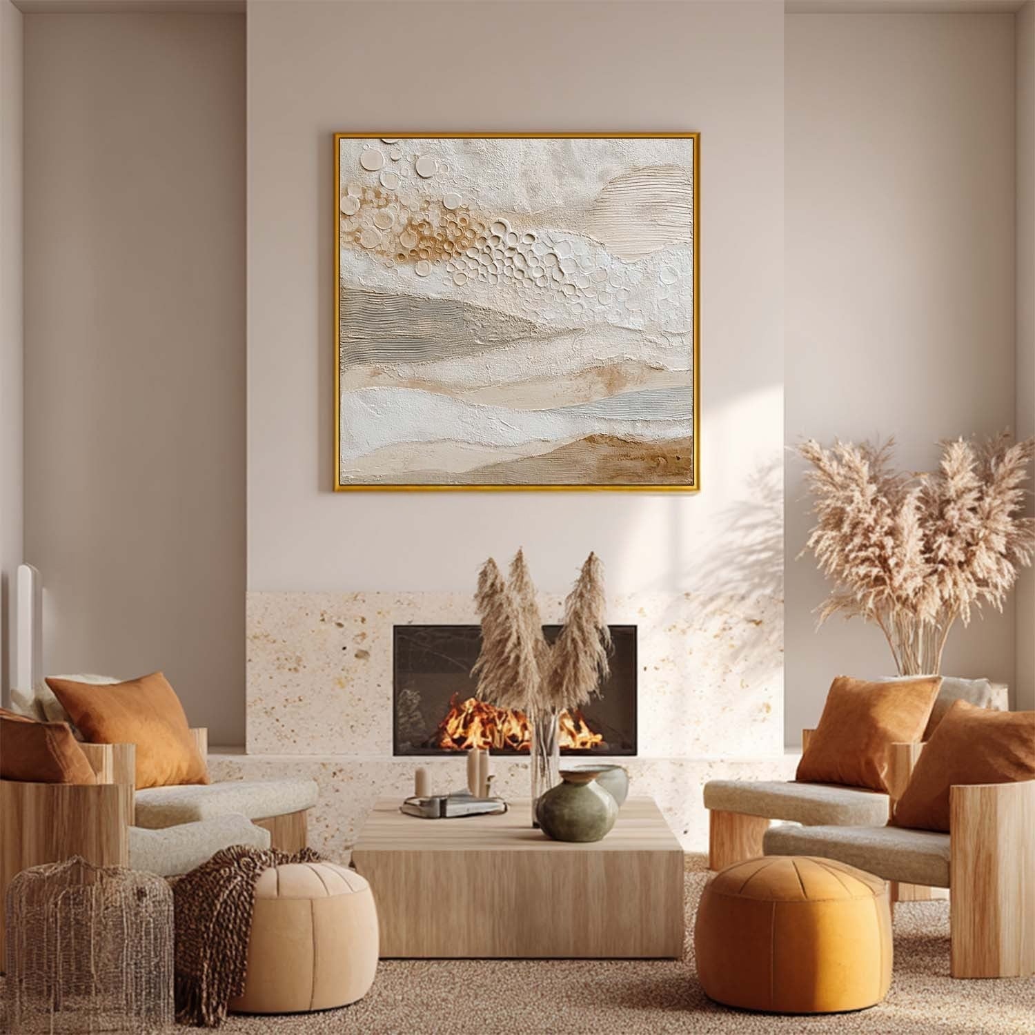 Wall Art Neutral Circle Abstract Minimalist Painting
