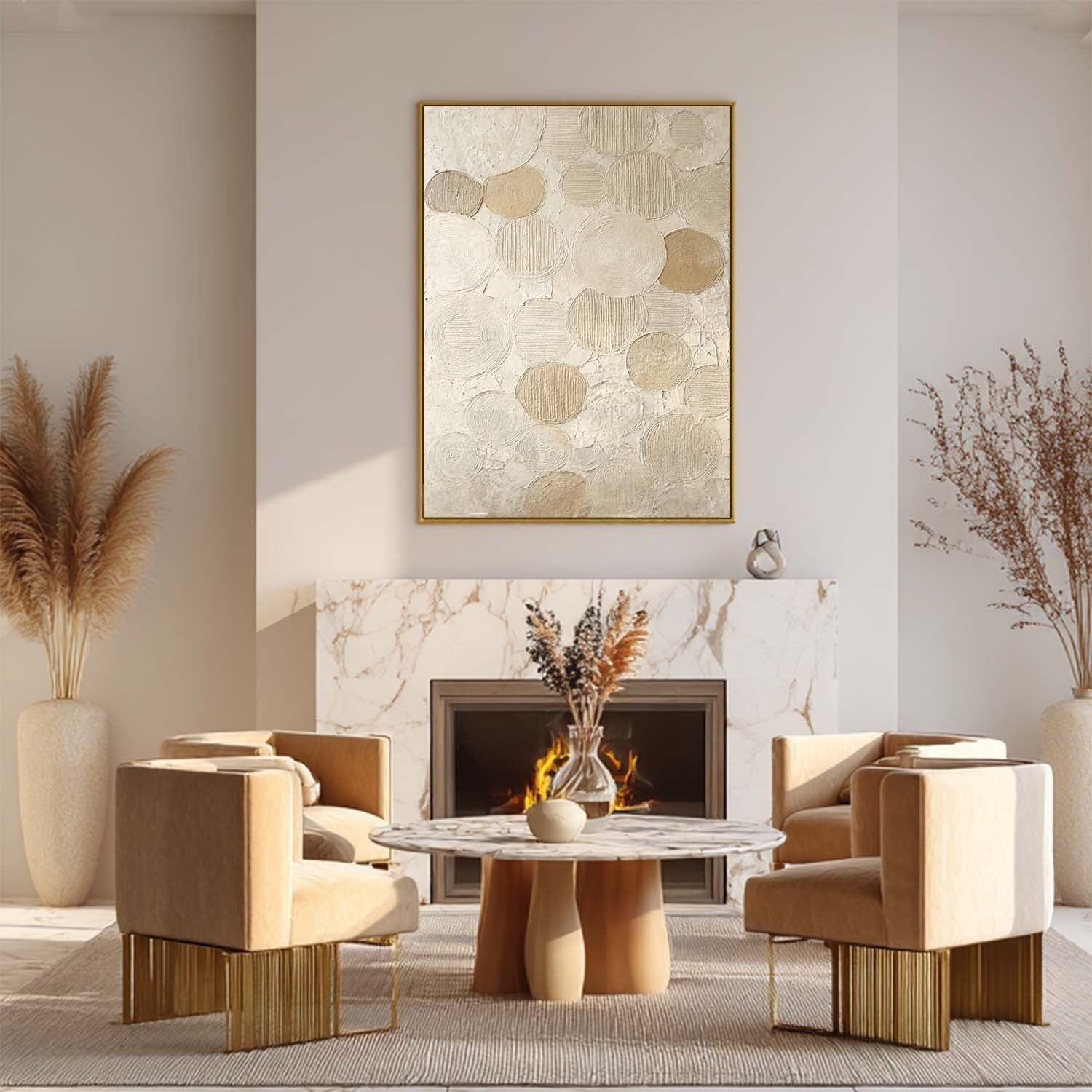 Wall Art Neutral Textured Oil Painting