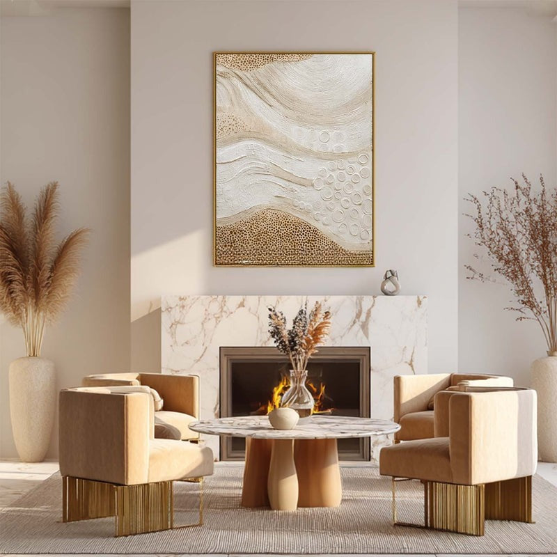 Wall Art Organic Wave Texture Bohemian Painting