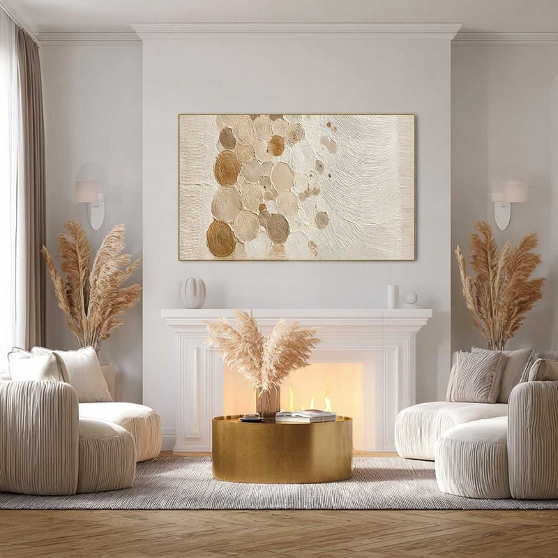 Beige Organic Abstract Textured Painting