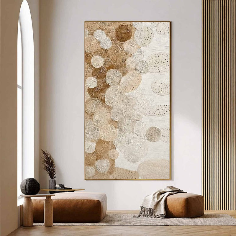 Beige Brown Organic Abstract Painting