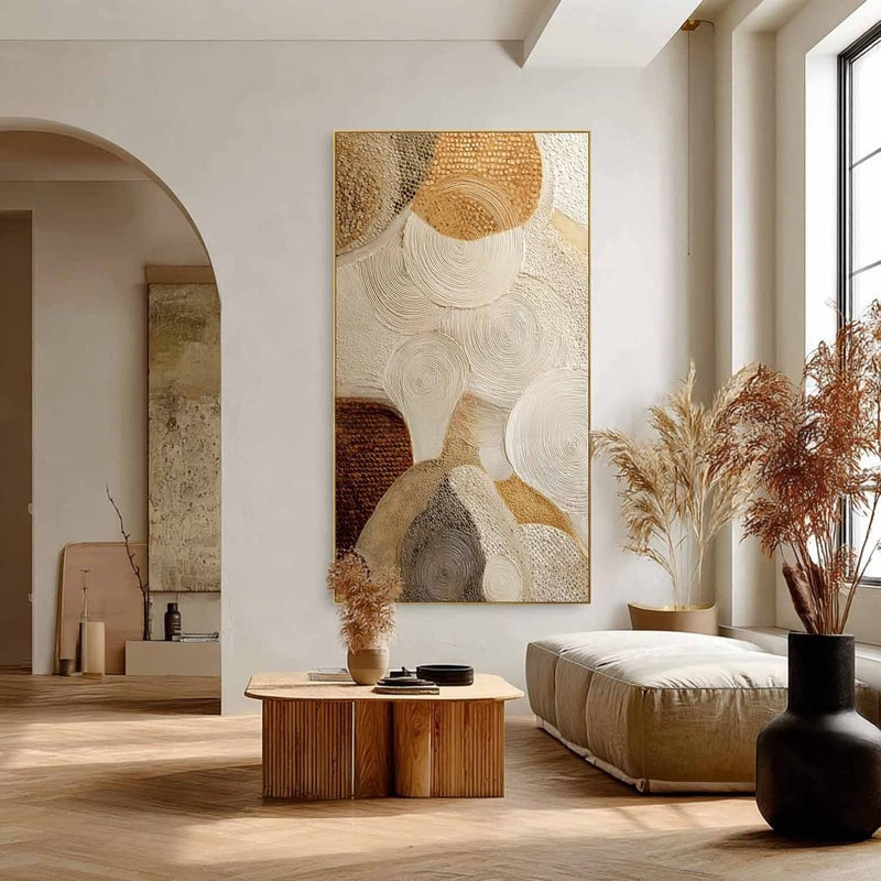 Wall Art Circular Texture Bohemian Painting Warm