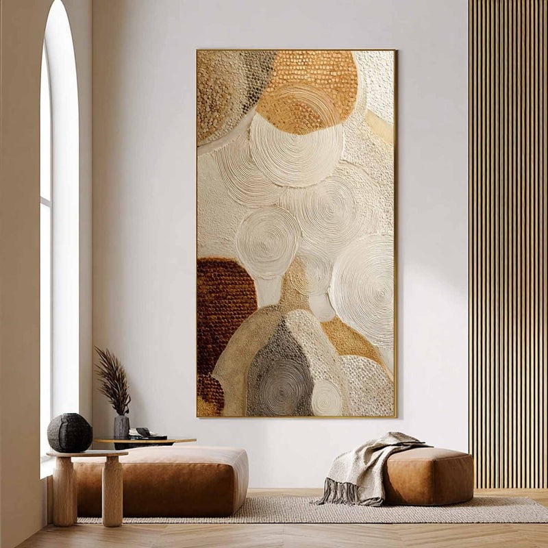Wall Art Circular Texture Bohemian Painting Warm