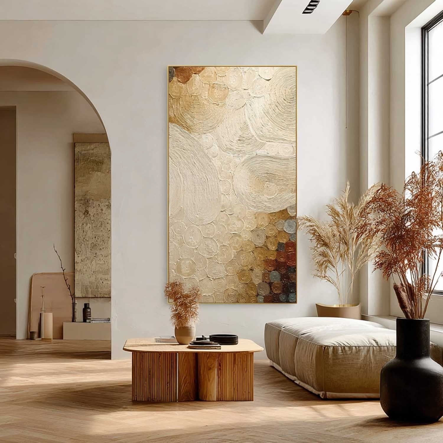 Wall Art Textured Block Impasto Bohemian