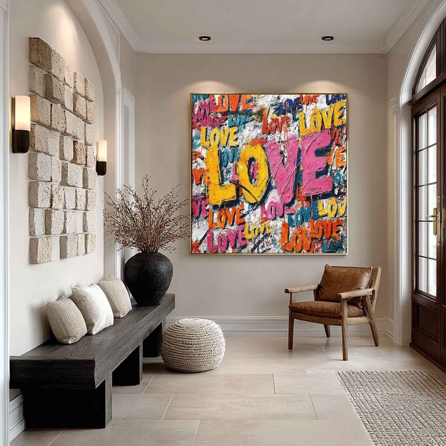 Graffiti Love Pop Art Impasto Painting