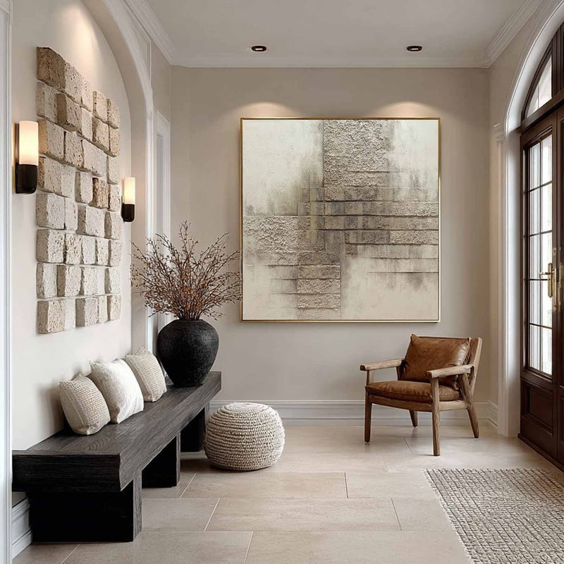 Wall Art Minimalist Brick Pattern Textured