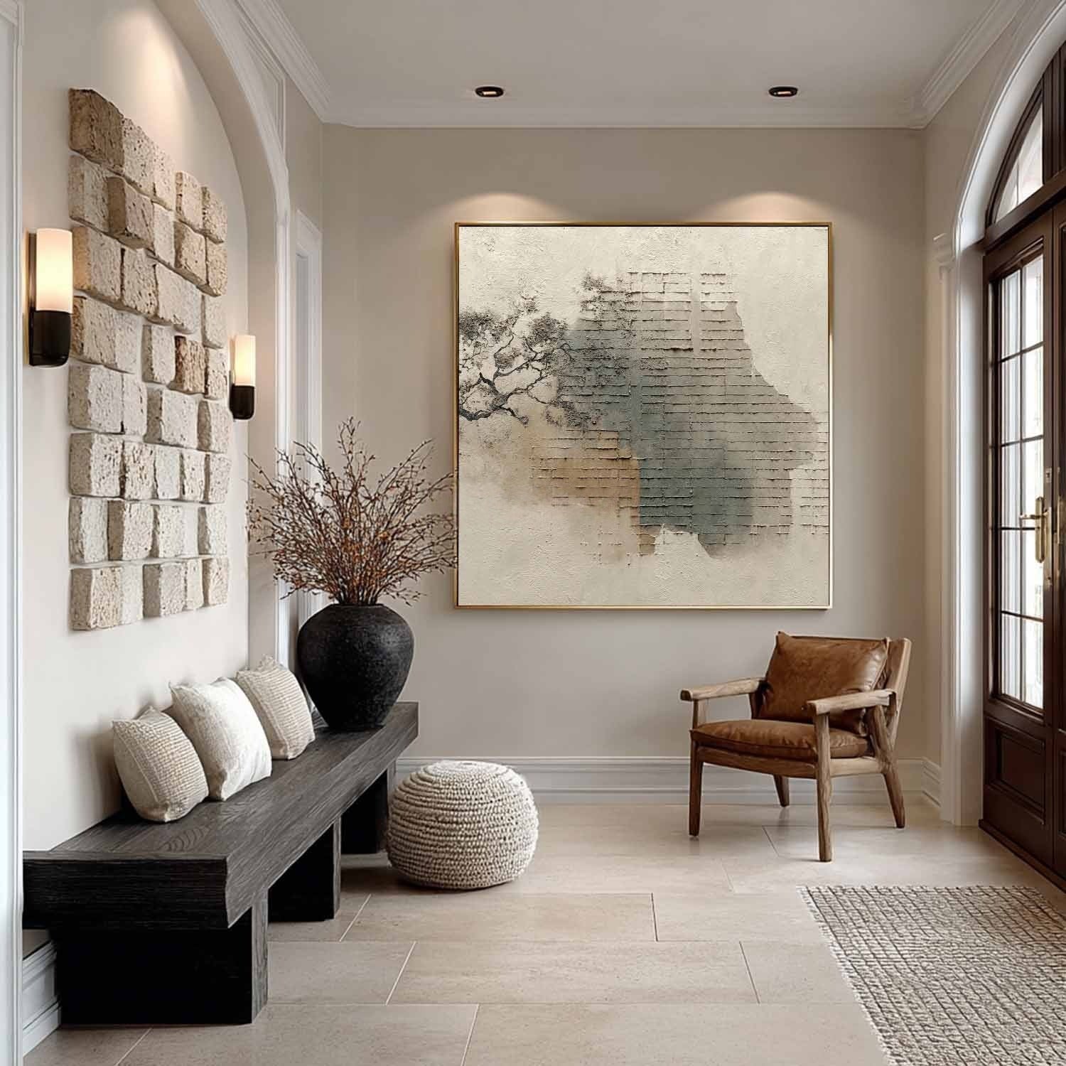 Wall Art Minimalist Textured Tree Brick