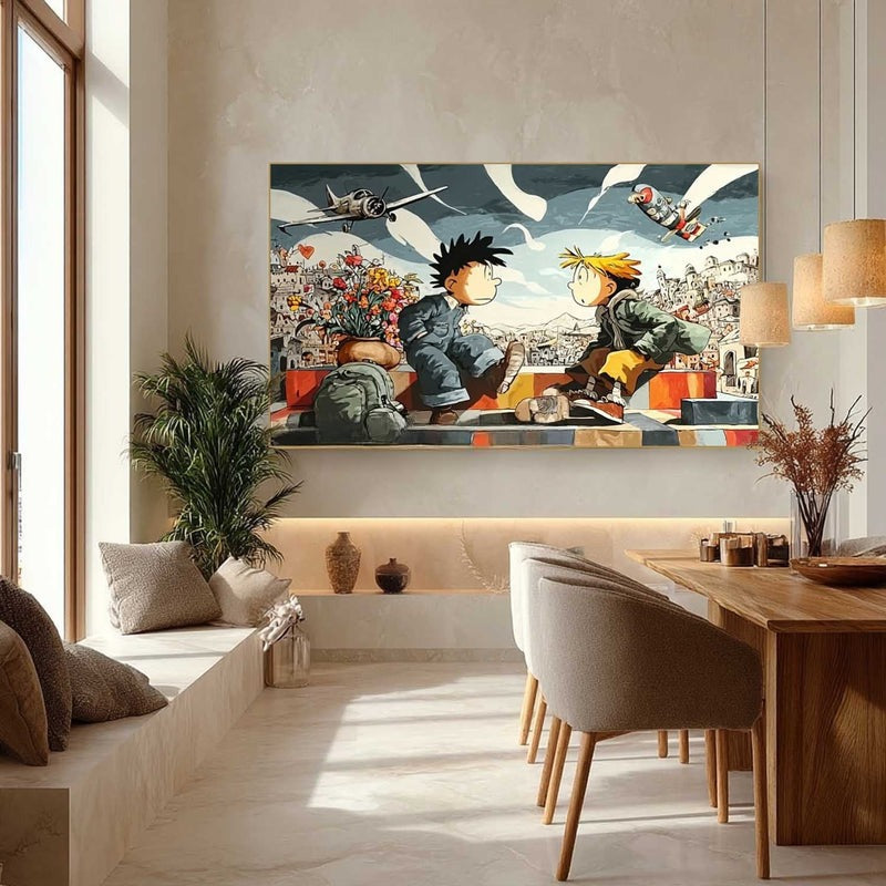 Wall Art Pop Art Style Comic Figure Oil Painting