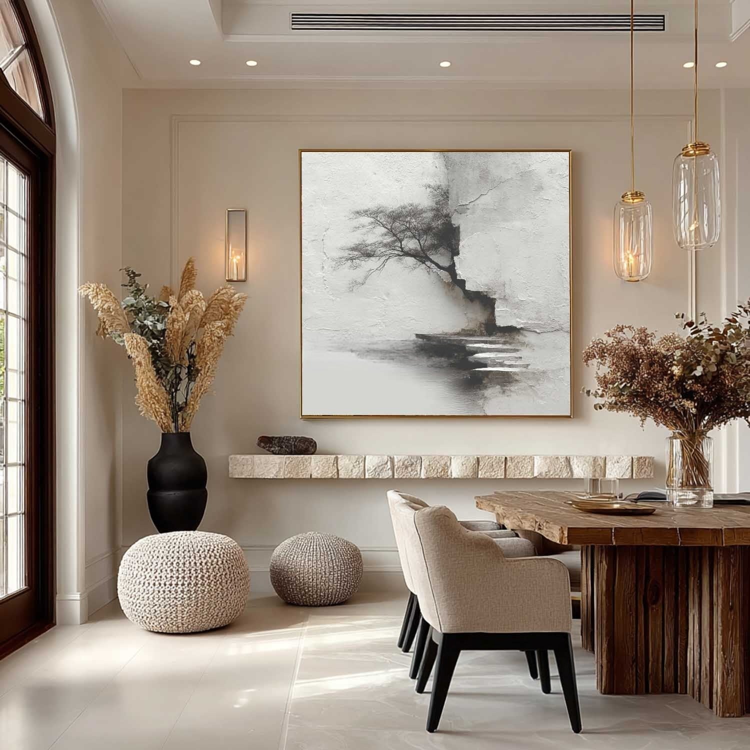 Wall Art Minimalist Textured Monochrome
