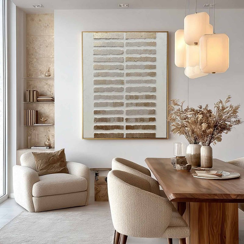 Wall Art Minimalist Horizontal Stripe Gold
