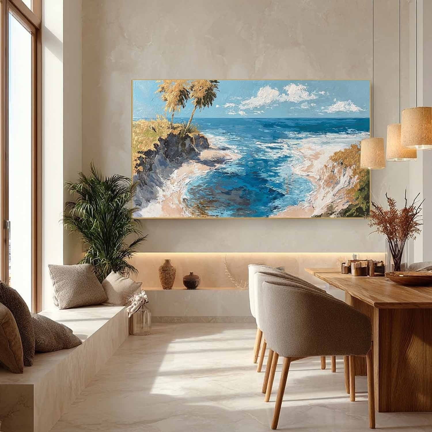 Tropical Cove Impasto Painting