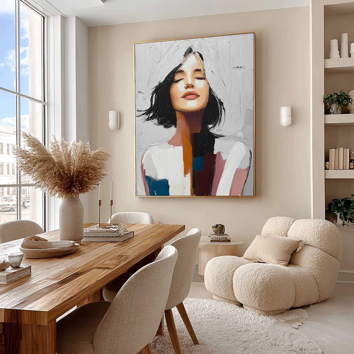 Peaceful Contemplation 3D Impasto Painting