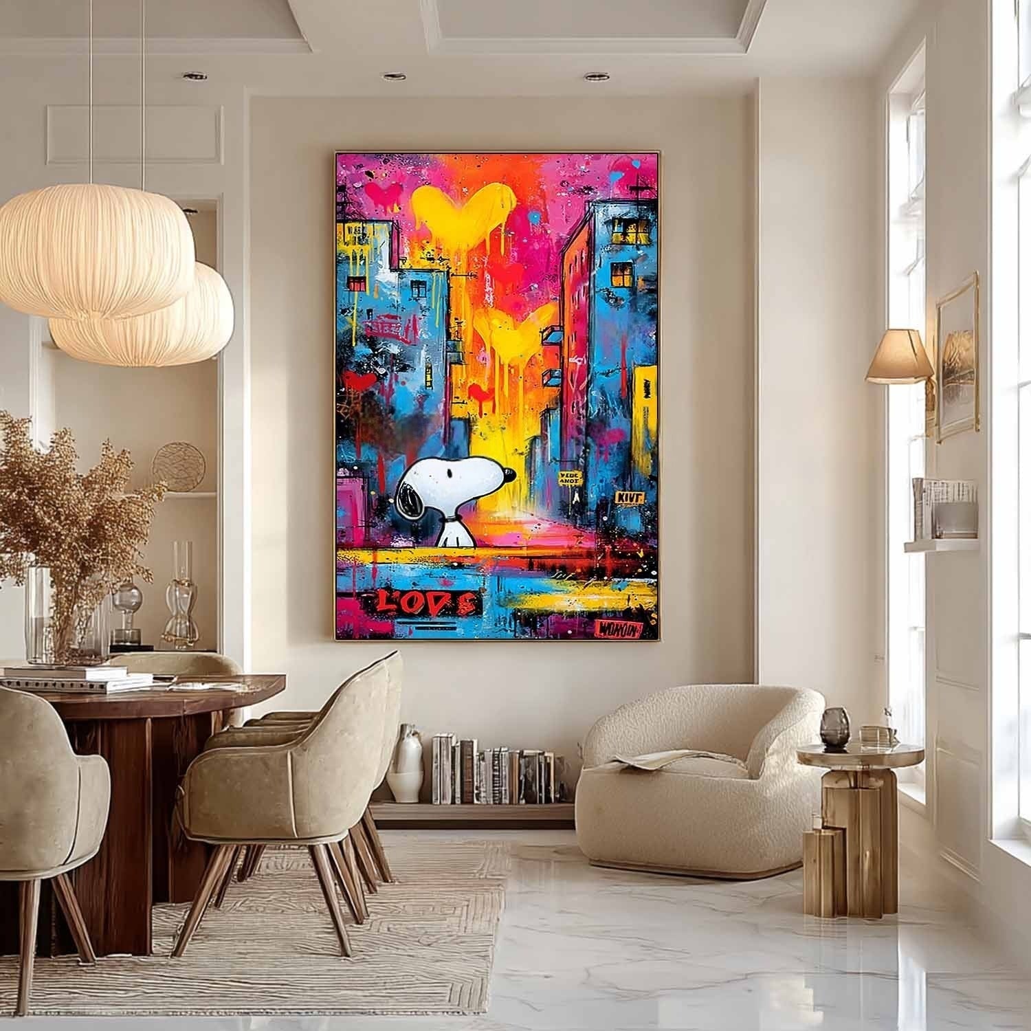 Vertical Snoopy Love Pop Art
