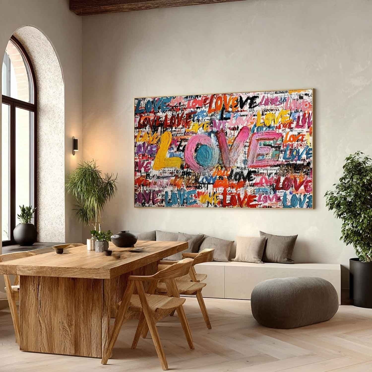 Graffiti Style Love Pop Art Impasto Painting