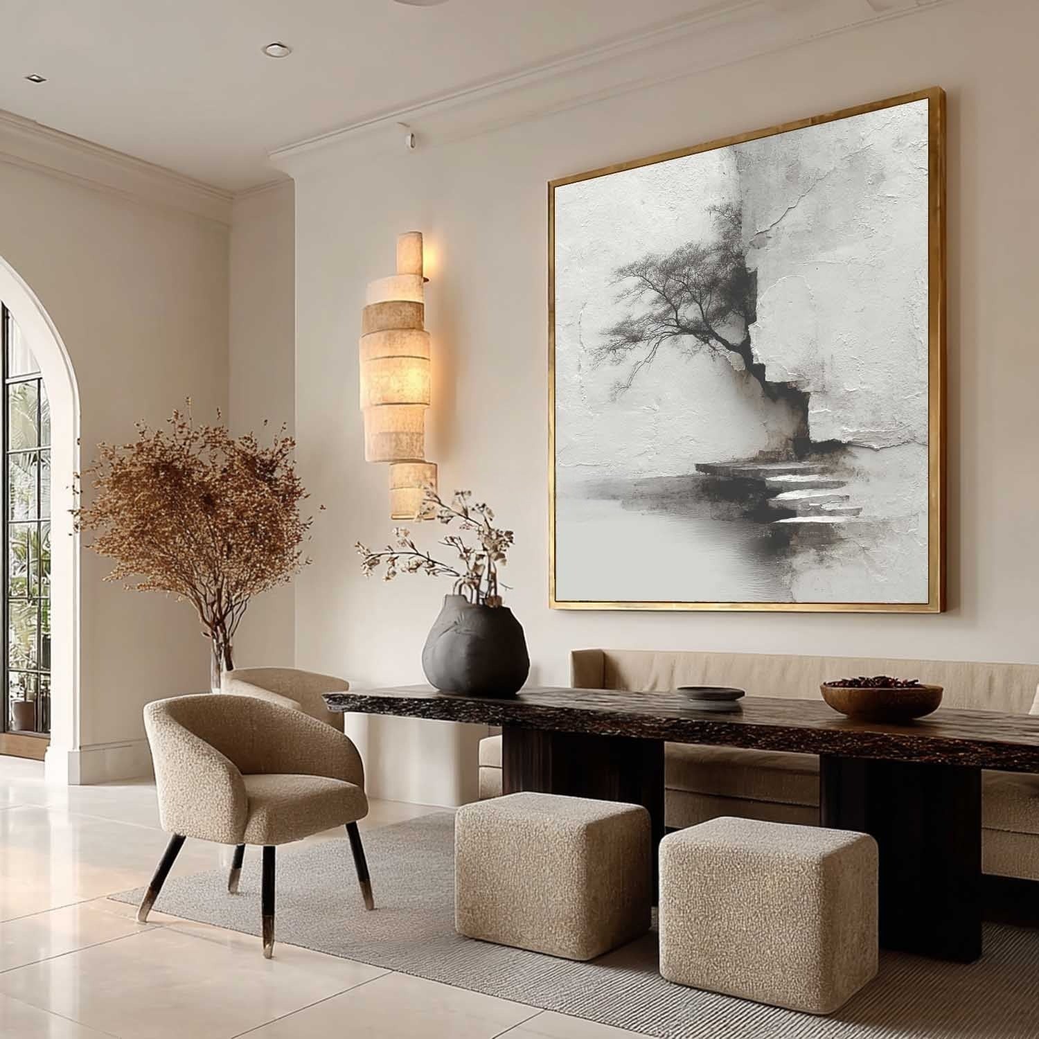 Wall Art Minimalist Textured Monochrome