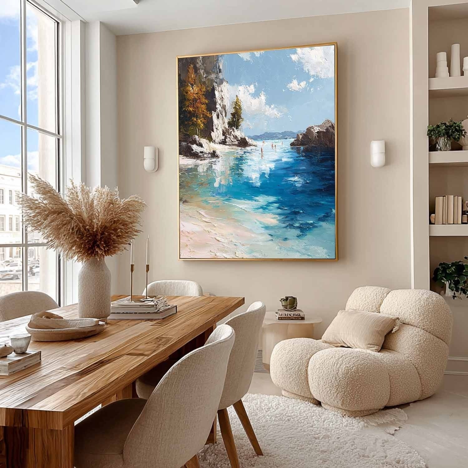 Mediterranean Cove Impasto Painting