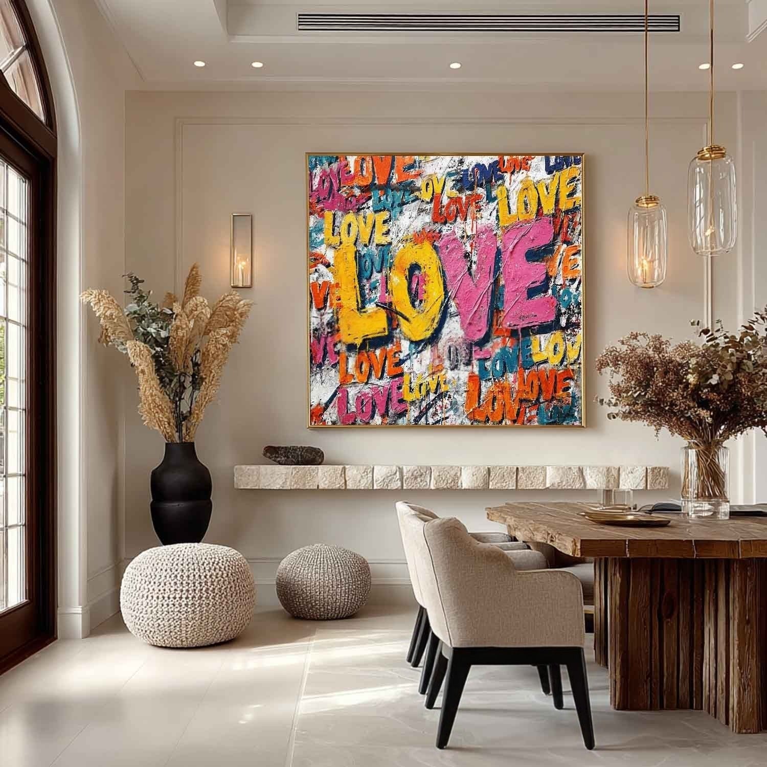 Graffiti Love Pop Art Impasto Painting