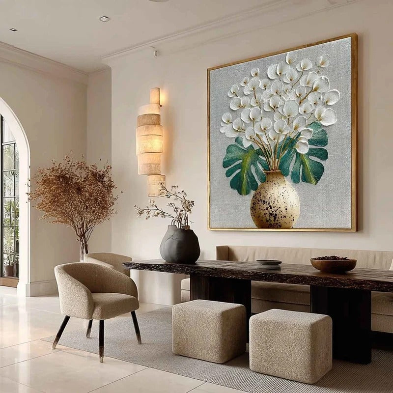 Monstera Leaves 3D Textured Painting