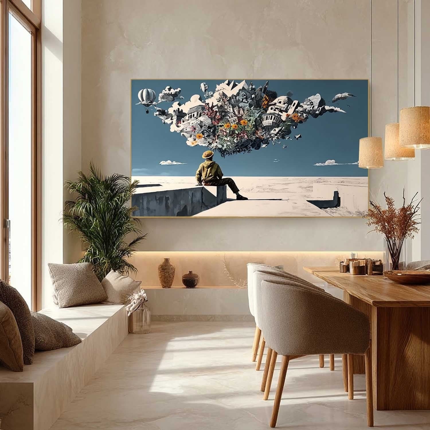 Wall Art Surreal Man Dreaming Floating