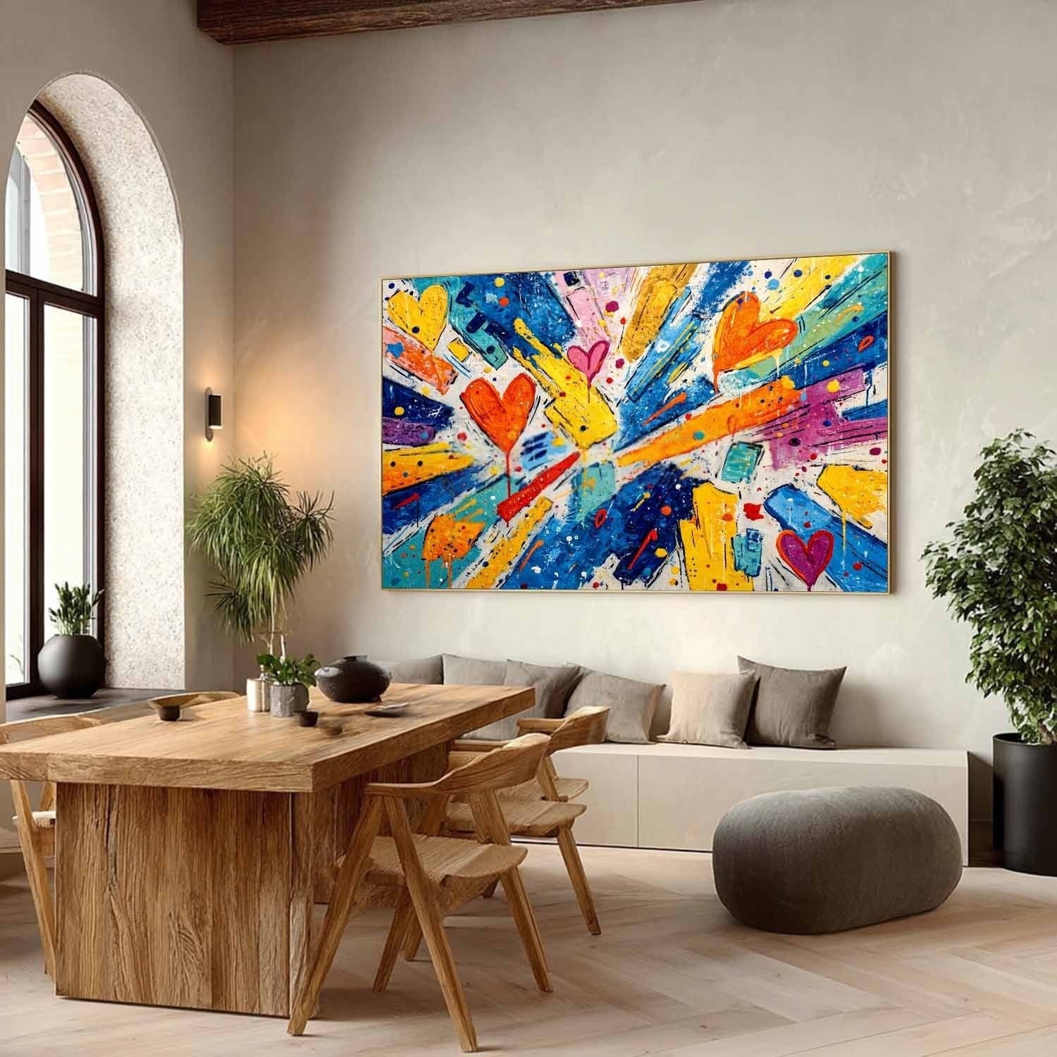 Burst of Love Pop Art Impasto Painting