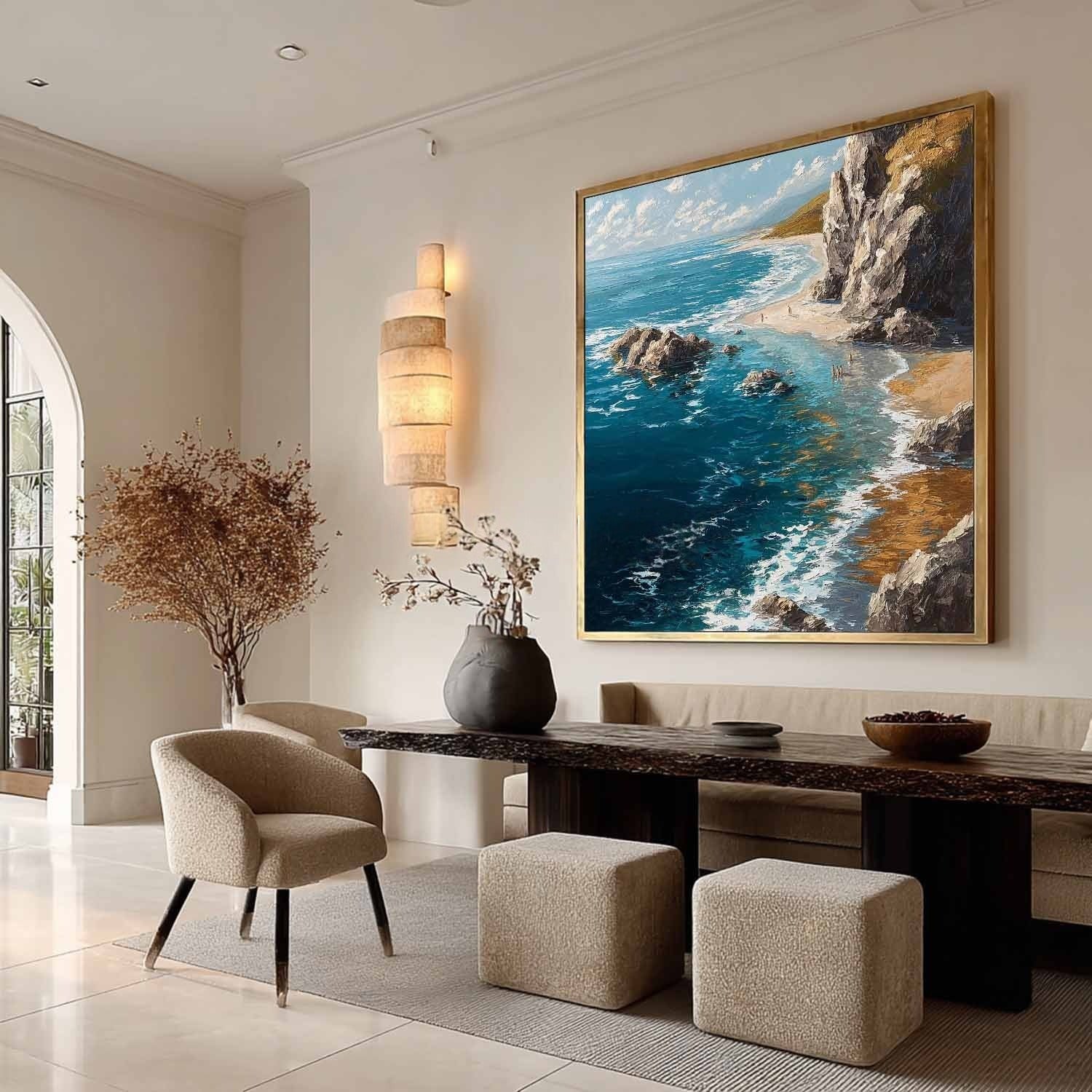 Wall Art Coastal Cliff Beach Turquoise Ocean