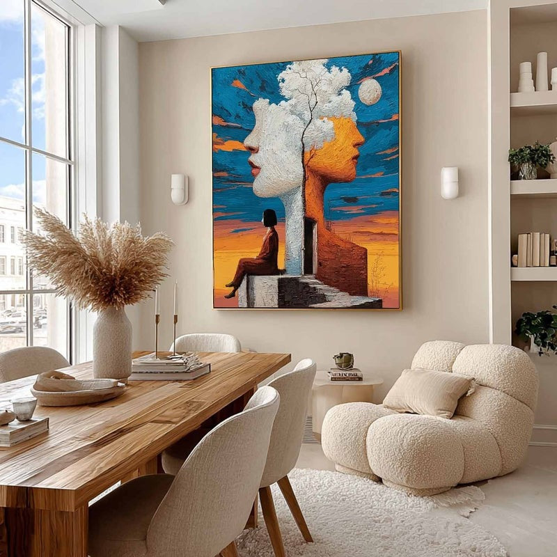 Wall Art Surreal Double Face Tree Figure