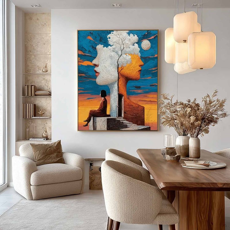 Wall Art Surreal Double Face Tree Figure