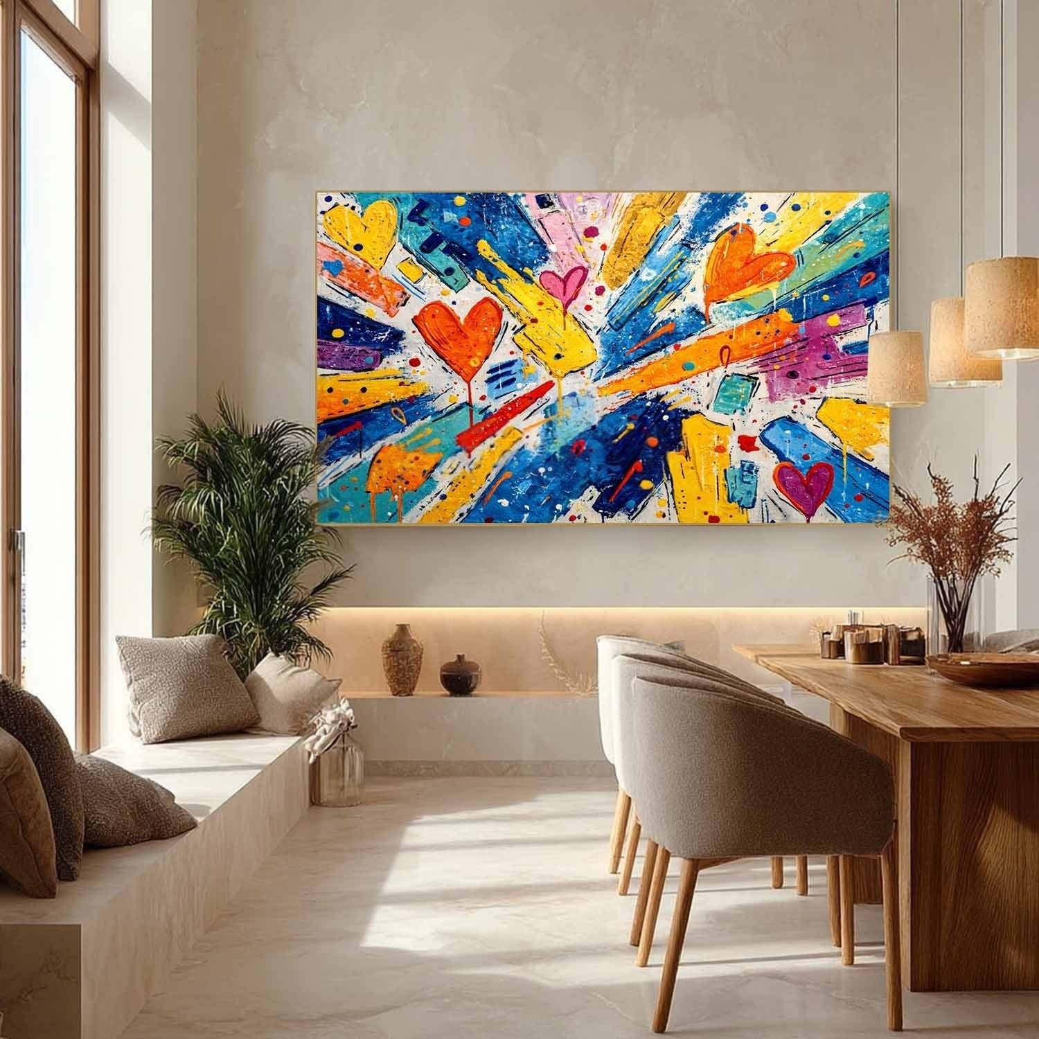 Burst of Love Pop Art Impasto Painting