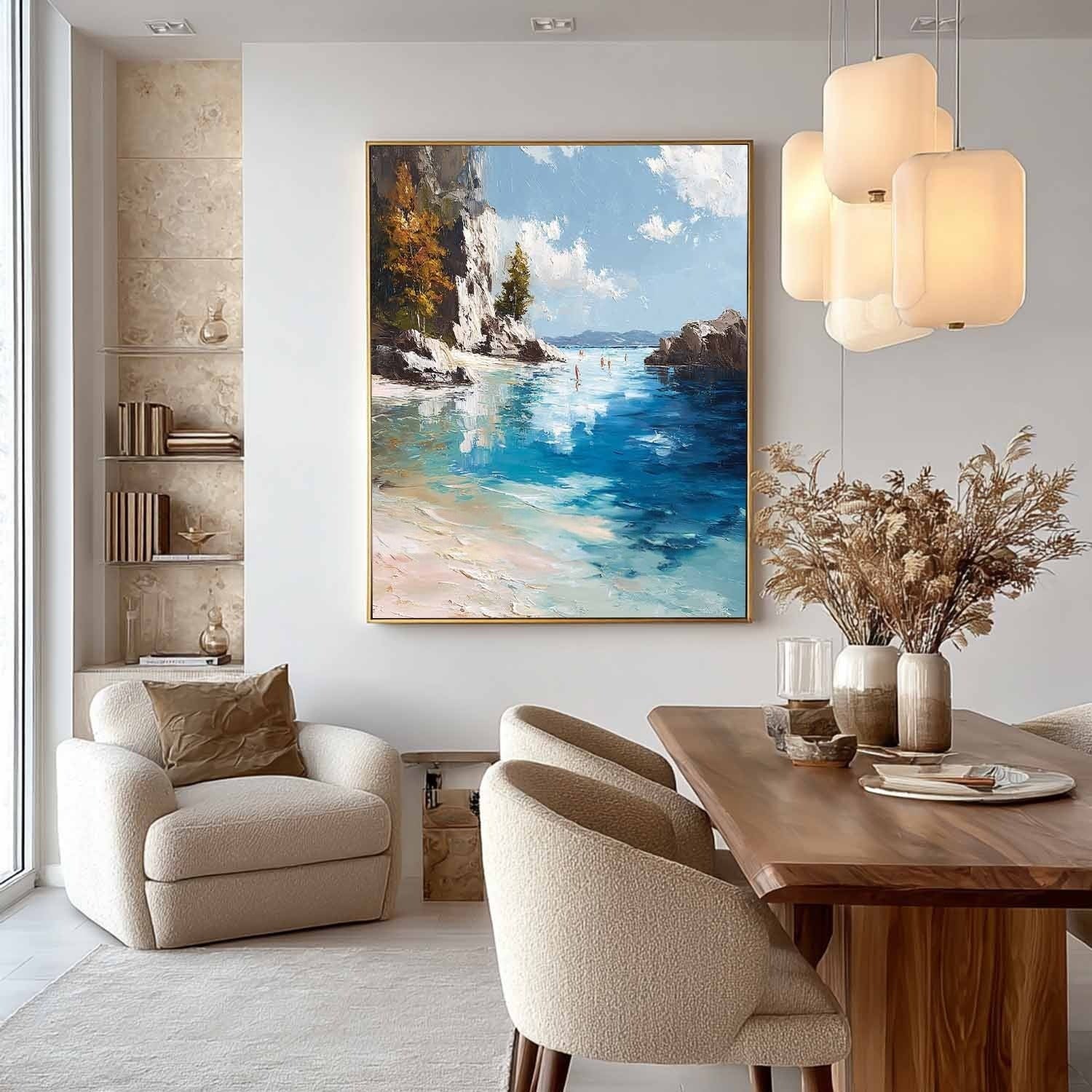 Mediterranean Cove Impasto Painting