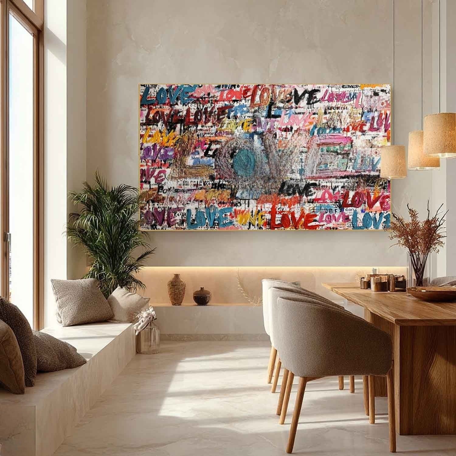 Graffiti Style Love Pop Art Impasto Painting