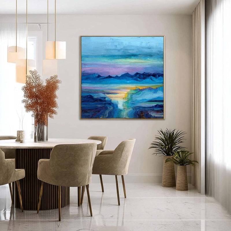 Wall Art Impressionist Mountain Sunset Landscape