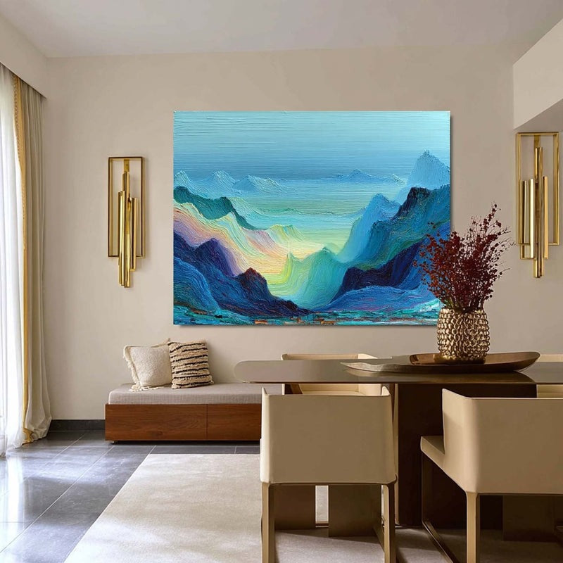 Wall Art Impressionist Rainbow Mountain