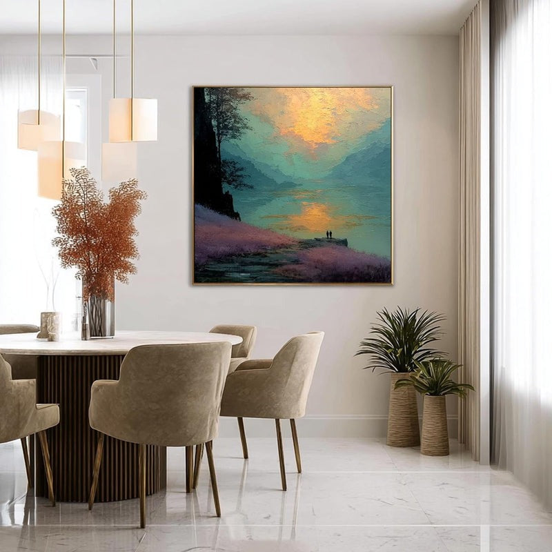 Wall Art Moon Lake Landscape Painting