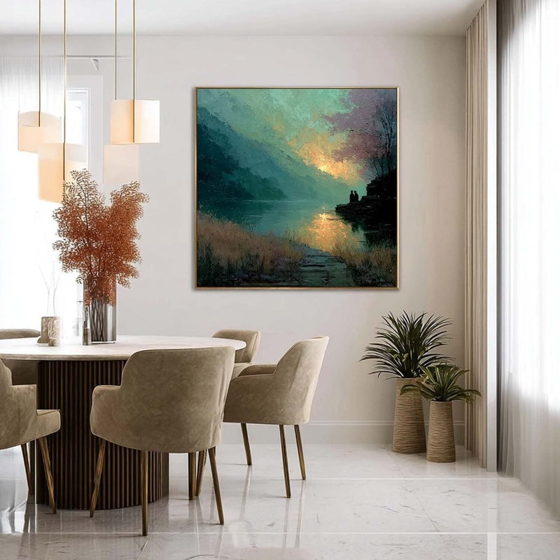 Wall Art Moon Lake Landscape Painting