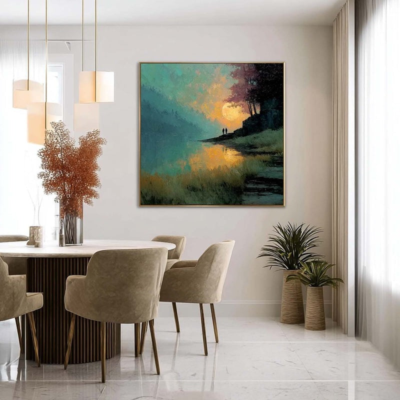 Wall Art Moon Lake Landscape Painting